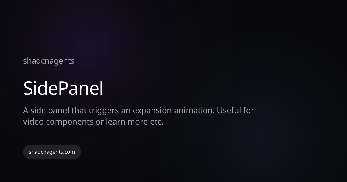 SidePanel · shadcnagents